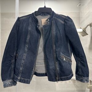 Rebecca Taylor Dark Denim Moto Jacket